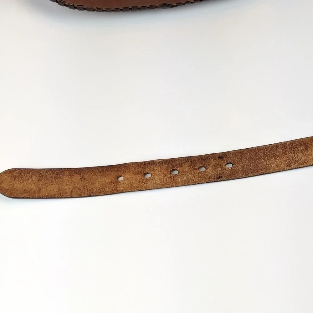 Esprit Vintage Brown Leather Logo Belt‎